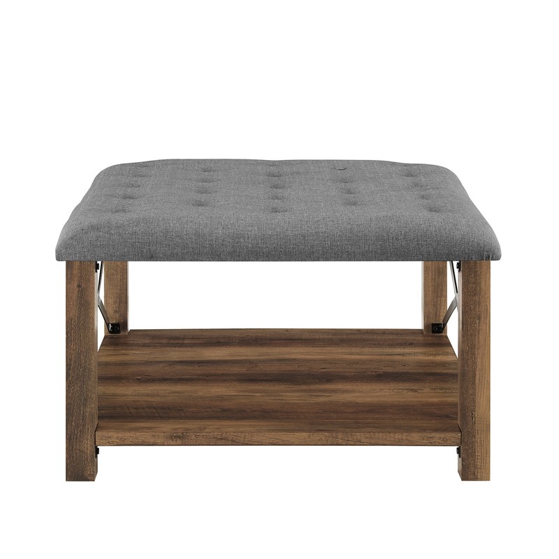 Grube 30'' Wide Tufted Square Cocktail Ottoman with Storage