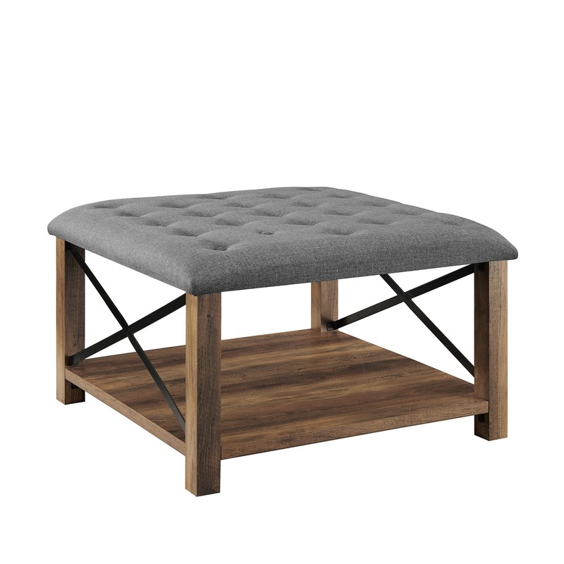 Grube 30'' Wide Tufted Square Cocktail Ottoman with Storage