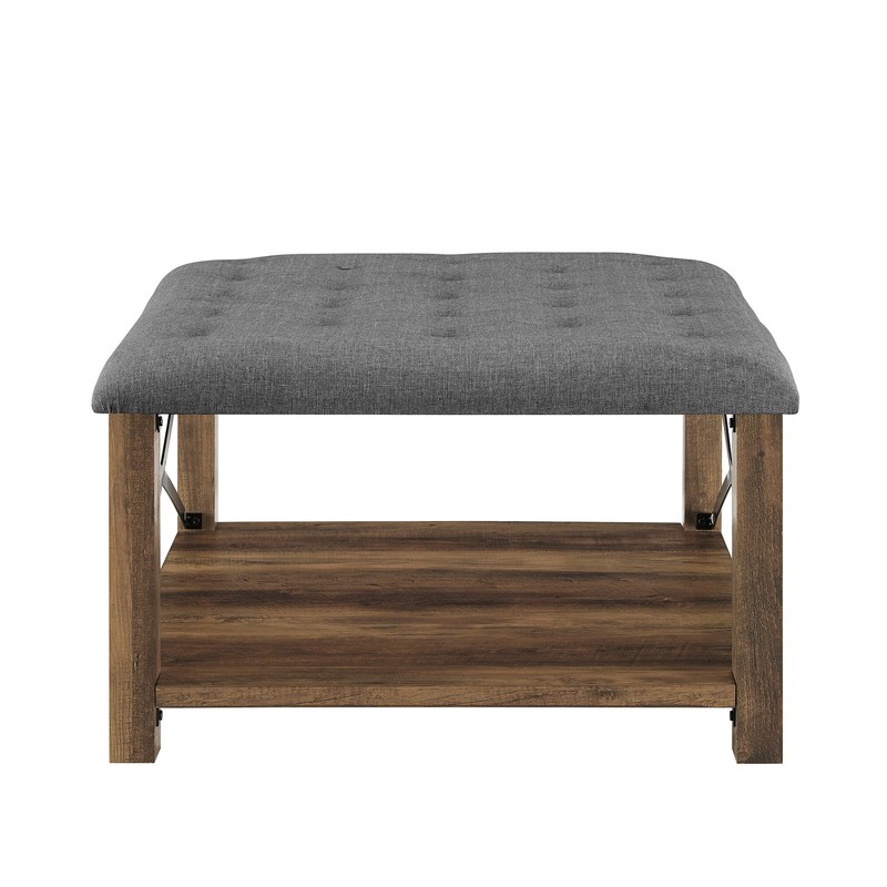 Grube 30'' Wide Tufted Square Cocktail Ottoman with Storage