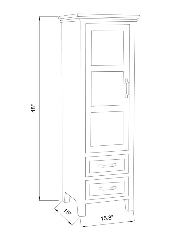 Habib 48.1'' Tall 1 - Door Accent Cabinet