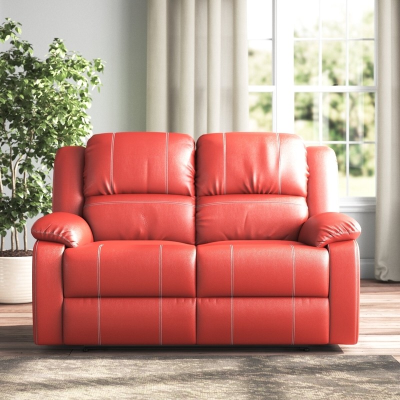 Hagar 60'' Faux Leather Pillow Top Arm Reclining Loveseat