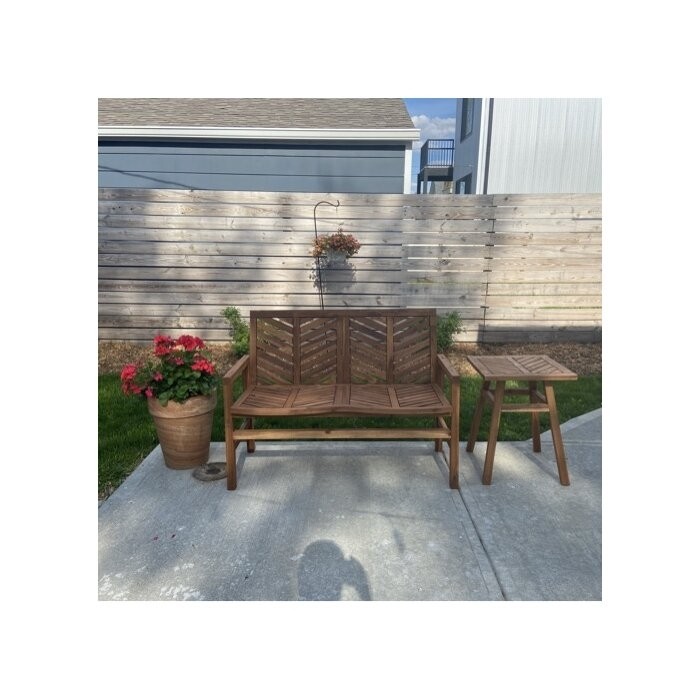 Harbison Chevron Wooden Garden Bench