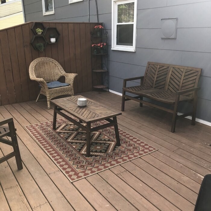 Harbison Chevron Wooden Garden Bench