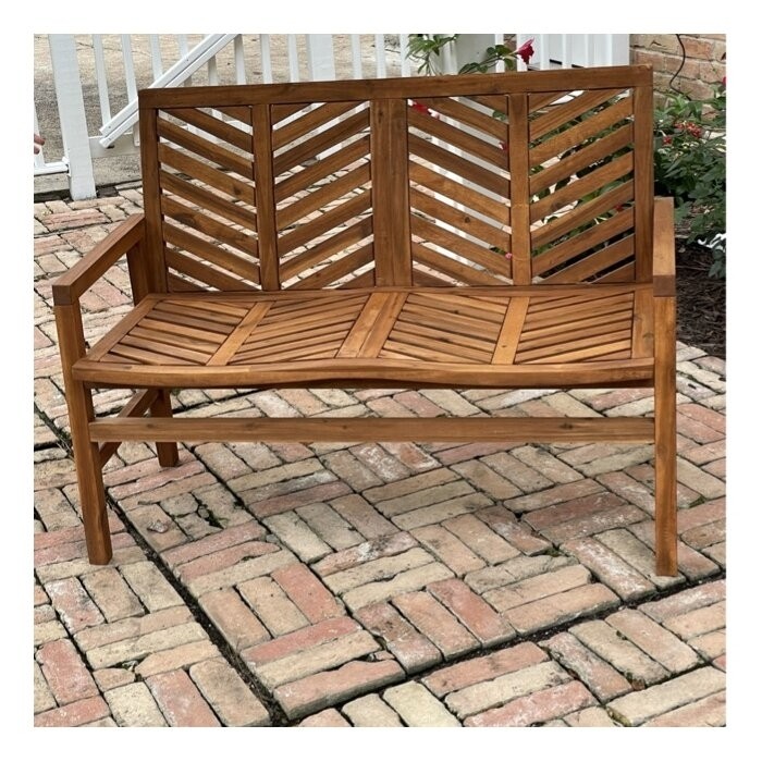 Harbison Chevron Wooden Garden Bench