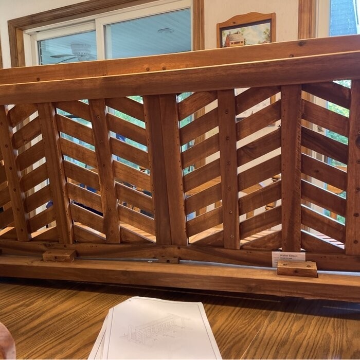 Harbison Chevron Wooden Garden Bench