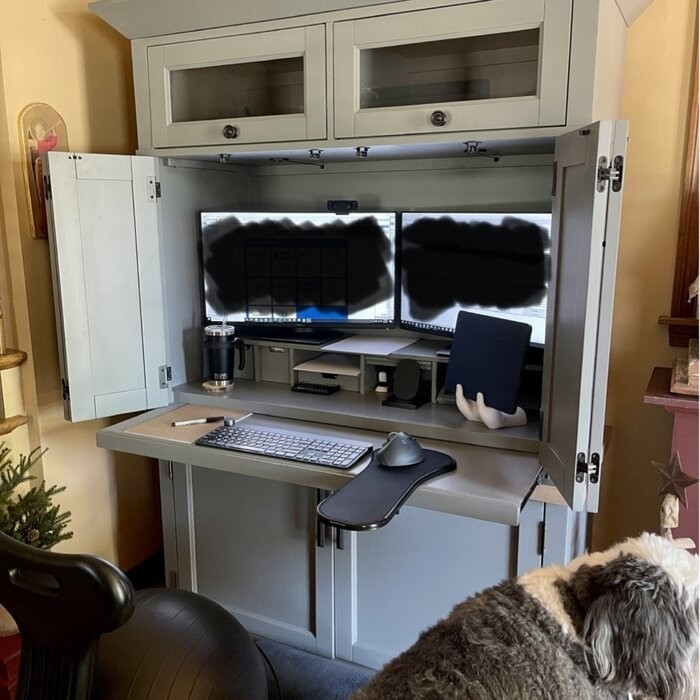 Harjot Solid Wood Armoire Desk