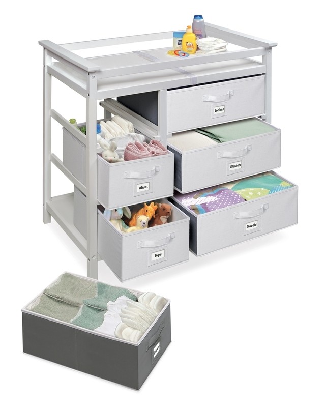 Heid Changing Table with Pad and 6 Baskets