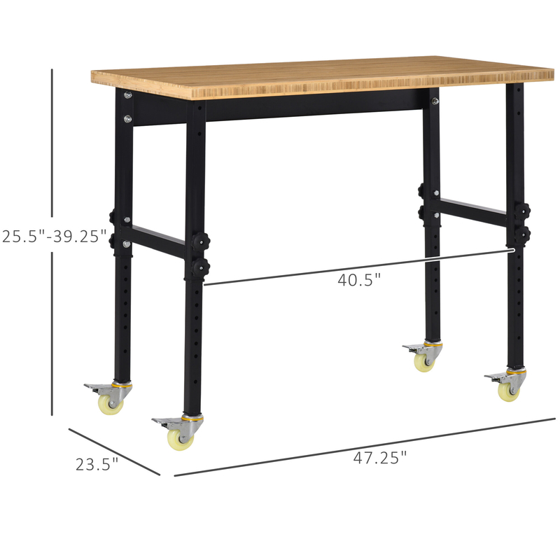 Hopp Adjustable Height Wood Top Workbench