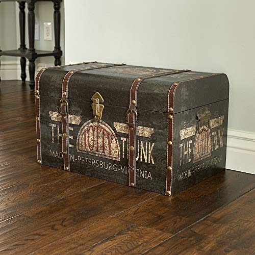 Household Essentials 9243-1 Large Vintage Decorative Home Storage Trunk - Luggage Style , Brown