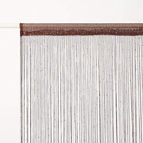 HSYLYM String Curtain with Sequins Sparkle Polyester,Perfect for Room Decoration and Background,Coffee,100x200cm(39" Width x 78" Length)