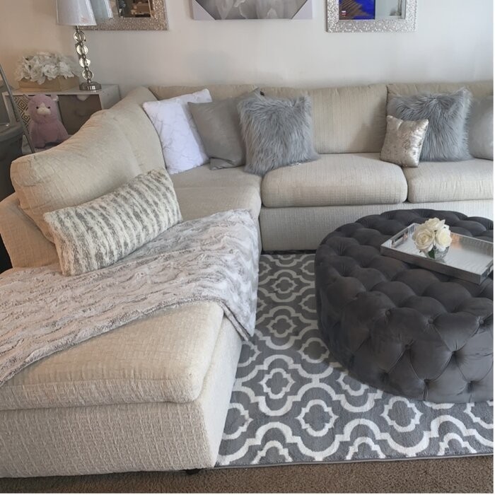 Huskins 41.73'' Wide Velvet Tufted Round Cocktail Ottoman