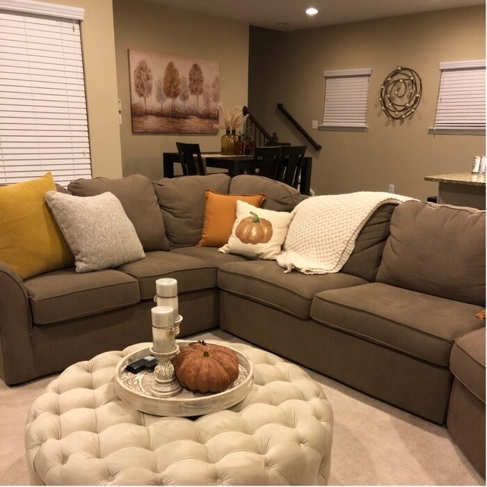Huskins 41.73'' Wide Velvet Tufted Round Cocktail Ottoman