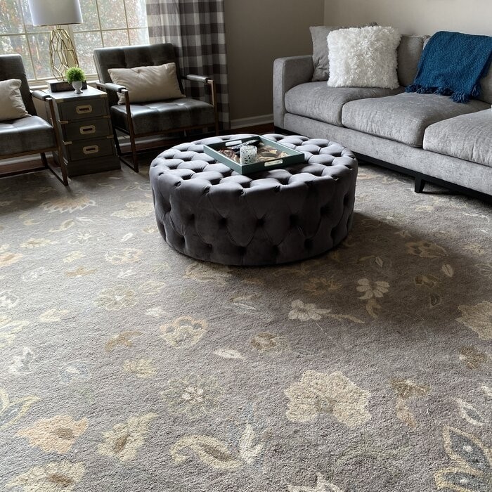 Huskins 41.73'' Wide Velvet Tufted Round Cocktail Ottoman