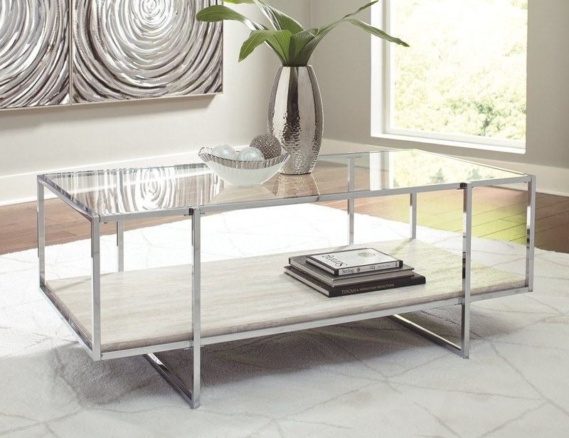 Hyattsville Floor Shelf Coffee Table with Storage