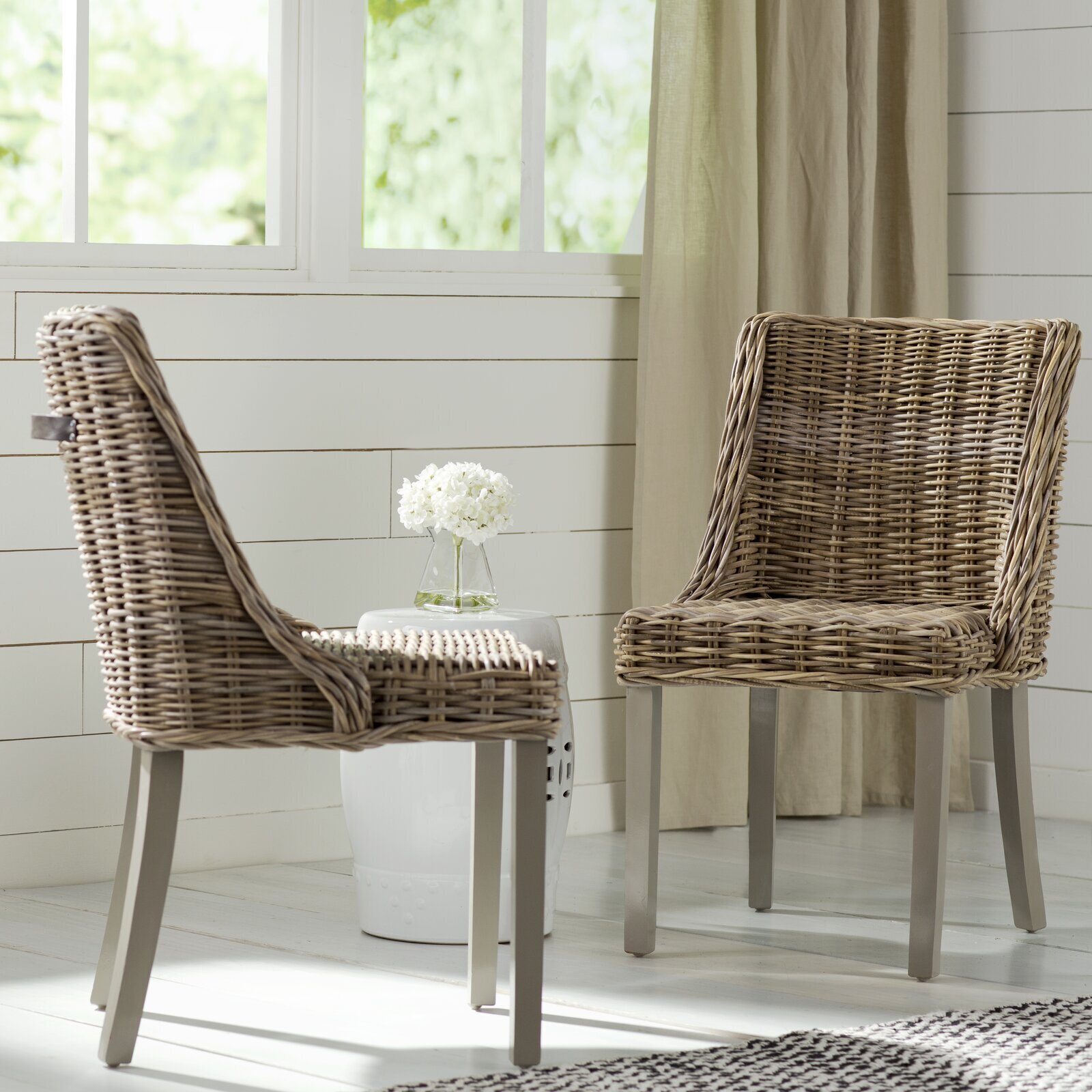 Indoor Wicker Dining Chairs With Wide Seats