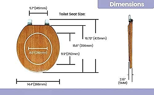 J&V Textiles Round Toilet Seat With Easy Clean & Change Hinge (Agate)*
