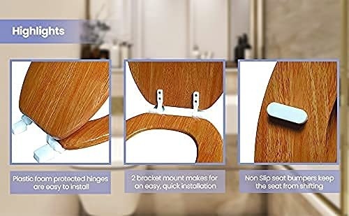 J&V Textiles Round Toilet Seat With Easy Clean & Change Hinge (Agate)*