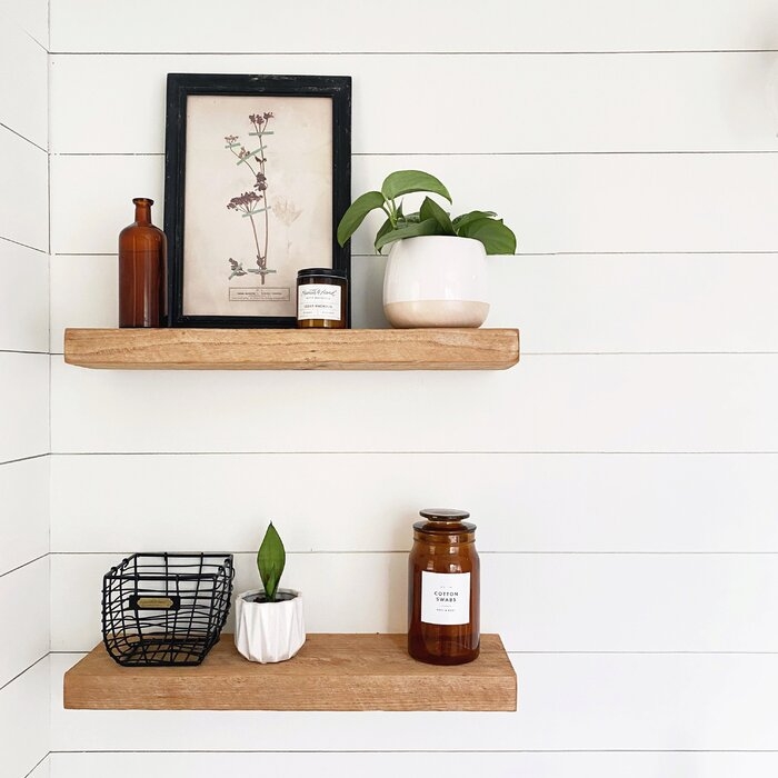 Joao 2 Piece Solid Wood Floating Shelf with Reclaimed Wood
