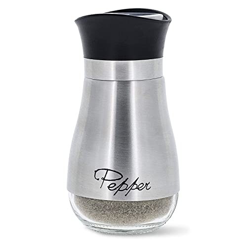 Juvale Salt and Pepper Shakers Set, Stainless Steel and Glass Dispenser (4oz)