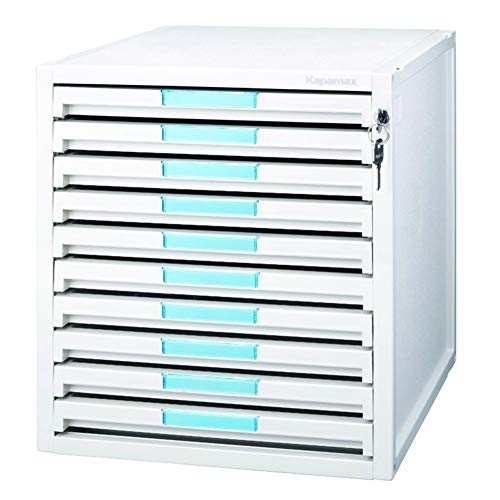 KAPAMAX Vertical File Cabinet 10 Drawer Index Key Lock Function Flat Drawer Light Gray Color 10 Drawer (10 Drawer)