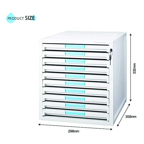 KAPAMAX Vertical File Cabinet 10 Drawer Index Key Lock Function Flat Drawer Light Gray Color 10 Drawer (10 Drawer)