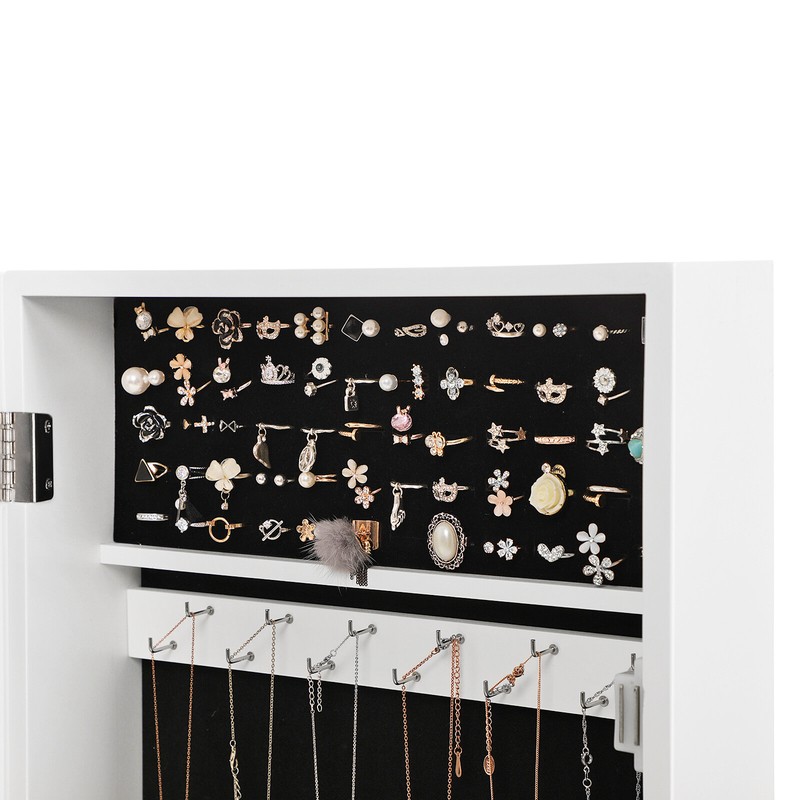Karmakar 14.6'' Wide Wall Mounted Jewelry Armoire with Mirror