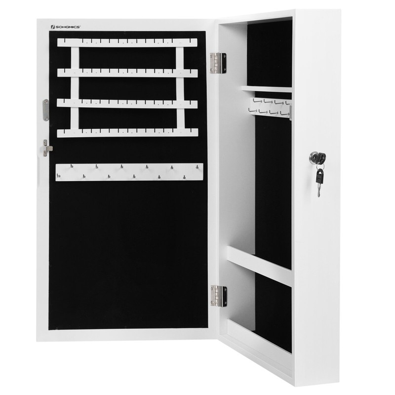 Karmakar 14.6'' Wide Wall Mounted Jewelry Armoire with Mirror