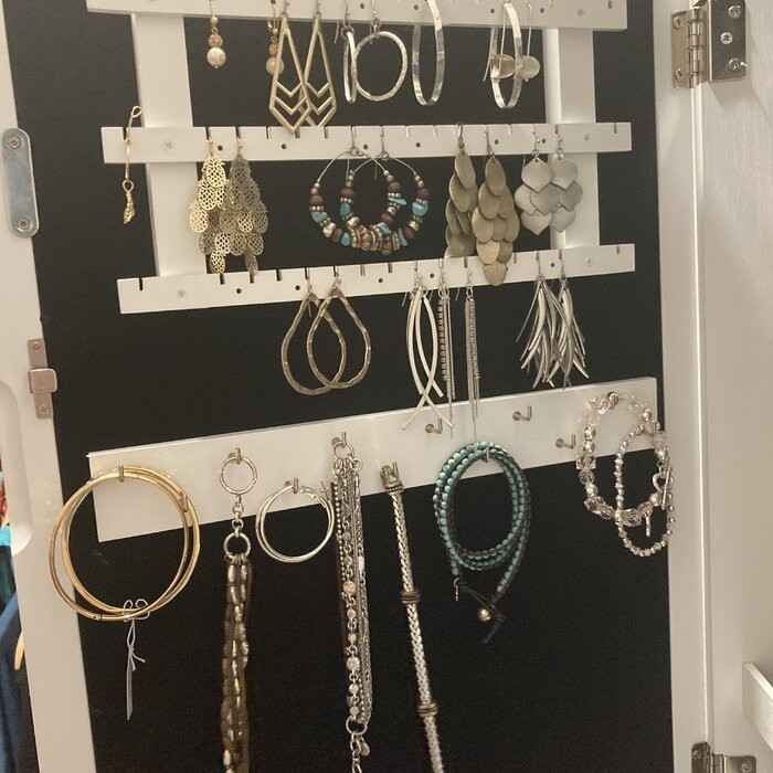 Karmakar 14.6'' Wide Wall Mounted Jewelry Armoire with Mirror