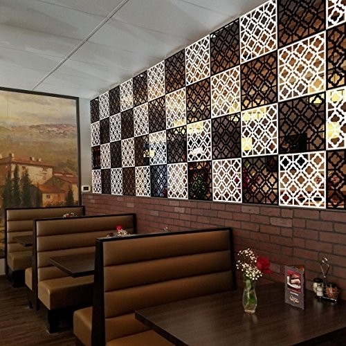 Kernorv Hanging Room Divider Decorative Screen Panels Made of PVC Room Divider Panels for Living Room Bedroom Office Restaurant (Black, 12 PCS)