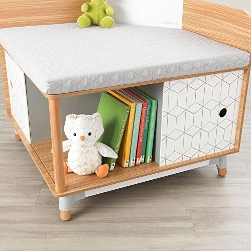 KidKraft Mid-Century Kid Wooden Corner Reading Nook, Gift for Ages 3 - 8 , Gray