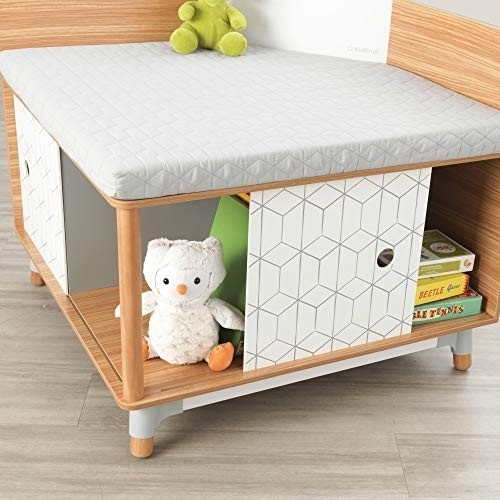 KidKraft Mid-Century Kid Wooden Corner Reading Nook, Gift for Ages 3 - 8 , Gray