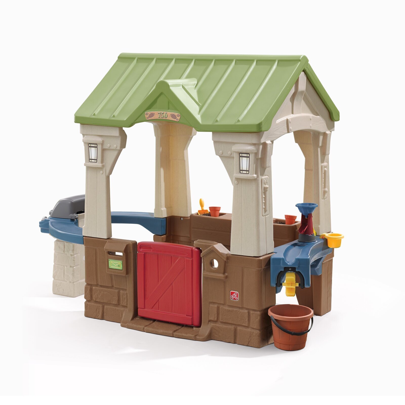 Kids Plastic Playhouse with Water Bucket