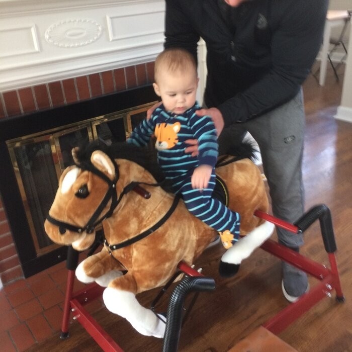 Kids Plush Spring Rocking Horse