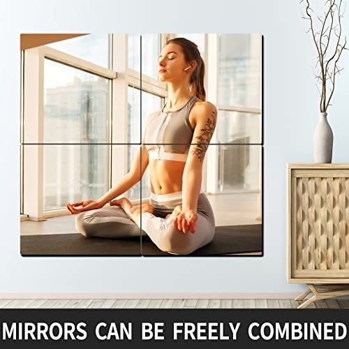 Kids Safety Unbreakable Mirror Extra Thick1/8 Inch 12"x48",Acrylic shatterproof Mirrors, Non-Glass Cheap Body Mirror Home Gym Mirrors Full Length Wall, Bedroom Wall-Mounted Door Mirror