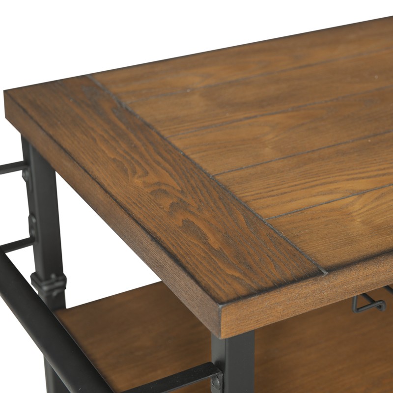 Kilmersdon 43.2'' Wide Rolling Kitchen Island with Solid Wood Top