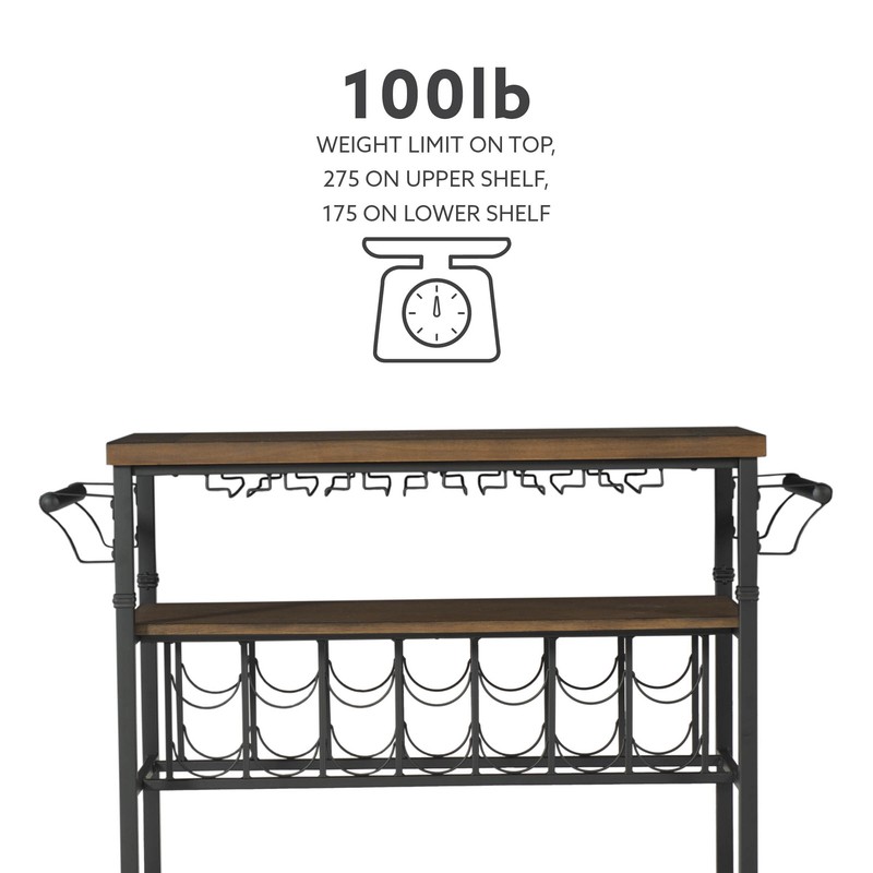 Kilmersdon 43.2'' Wide Rolling Kitchen Island with Solid Wood Top