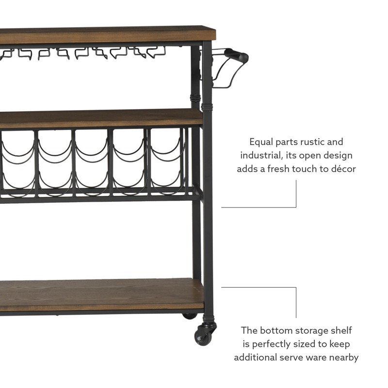 Kilmersdon 43.2'' Wide Rolling Kitchen Island with Solid Wood Top