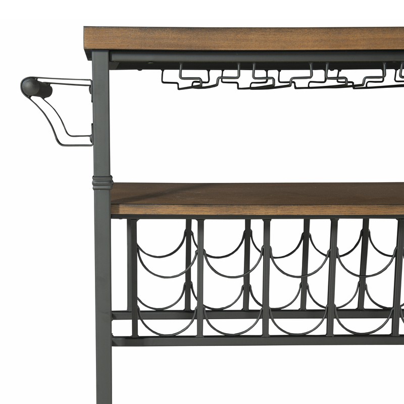 Kilmersdon 43.2'' Wide Rolling Kitchen Island with Solid Wood Top