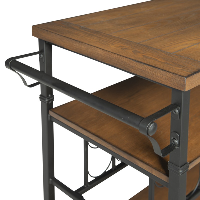 Kilmersdon 43.2'' Wide Rolling Kitchen Island with Solid Wood Top
