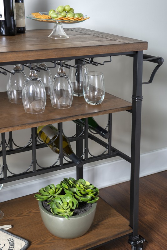 Kilmersdon 43.2'' Wide Rolling Kitchen Island with Solid Wood Top