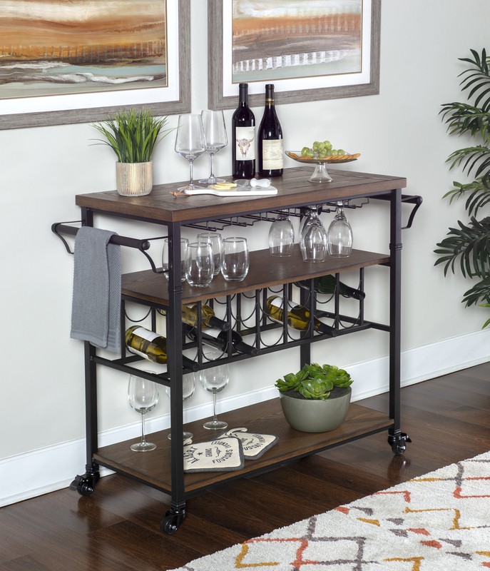 Kilmersdon 43.2'' Wide Rolling Kitchen Island with Solid Wood Top