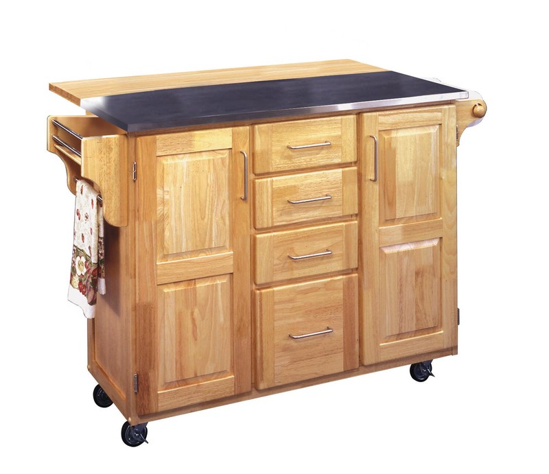 Kinch 52.5'' Wide Rolling Kitchen Cart with Stainless Steel Top