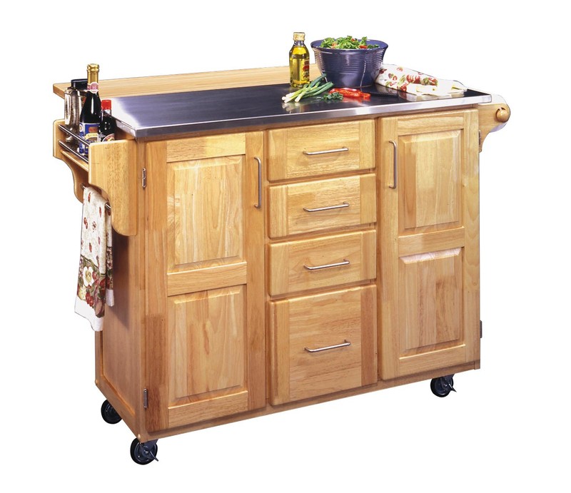 Kinch 52.5'' Wide Rolling Kitchen Cart with Stainless Steel Top