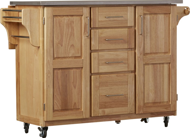 Kinch 52.5'' Wide Rolling Kitchen Cart with Stainless Steel Top