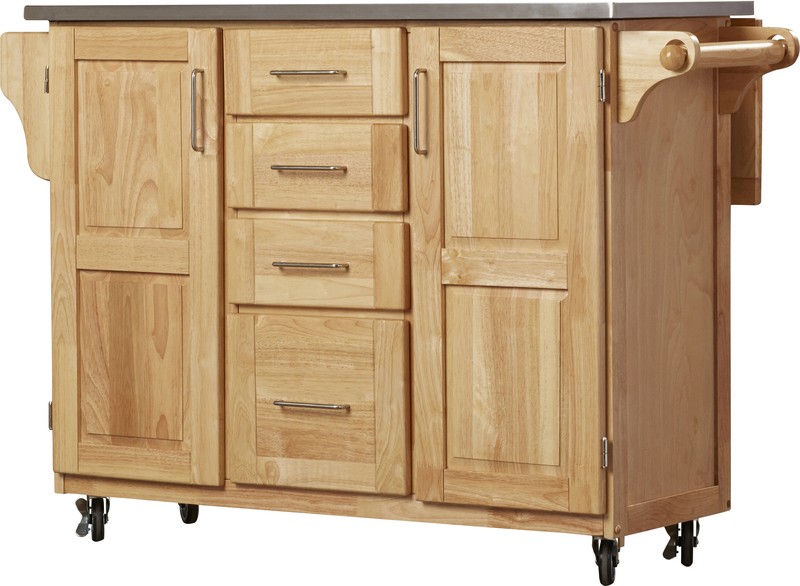 Kinch 52.5'' Wide Rolling Kitchen Cart with Stainless Steel Top