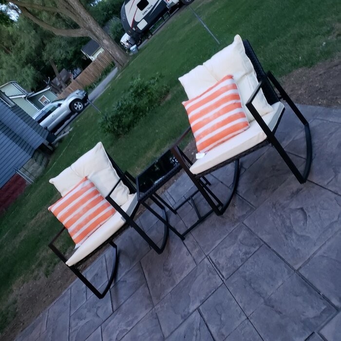 Kinzie Square 2 - Person 18'' Long Bistro Set with Cushions