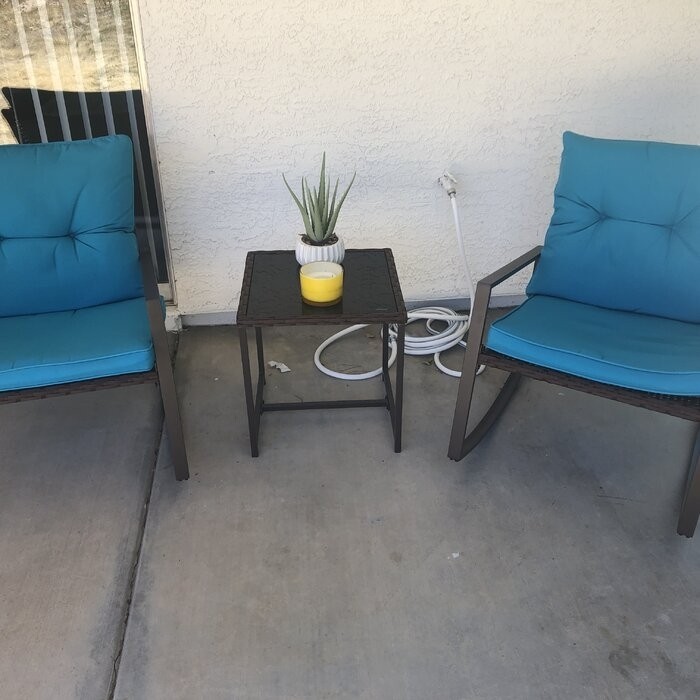 Kinzie Square 2 - Person 18'' Long Bistro Set with Cushions