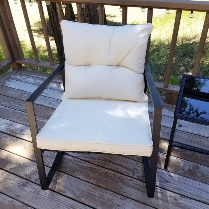 Kinzie Square 2 - Person 18'' Long Bistro Set with Cushions