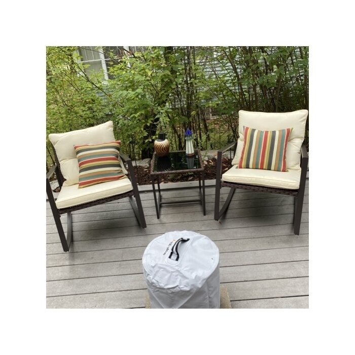 Kinzie Square 2 - Person 18'' Long Bistro Set with Cushions
