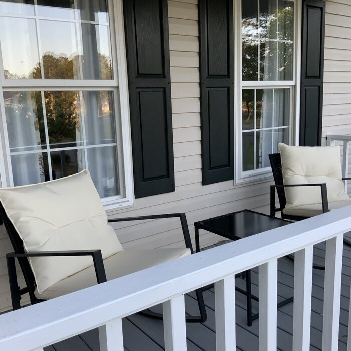 Kinzie Square 2 - Person 18'' Long Bistro Set with Cushions